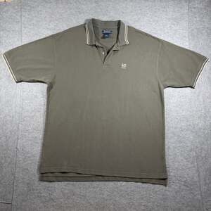 Vintage Y2K Eagle Shirtmakers Polo Mens XL Olive Green Tipped Collar and Sleeves